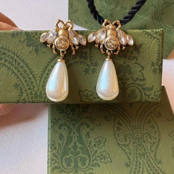Gucci Iconic Pearl Earrings with Box & Dust Bag - Picture 1 of 5